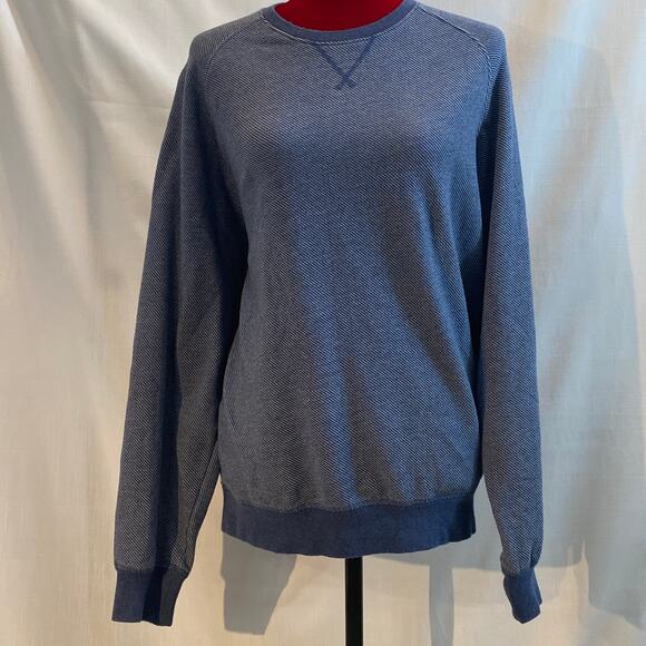 Charleston Threads sweatshirt large blue white soft fleece lined fun gently worn - Picture 11 of 11